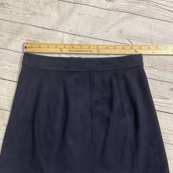 Retro 2 Express Blue Button Up A-Line Mini Skirt Casual Suede-like material - Picture 7 of 10